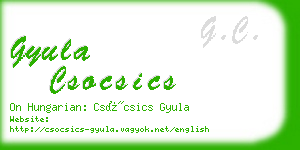 gyula csocsics business card